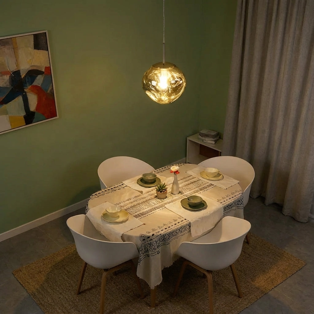 Organic Style Acrylic Pendant Lamp — Rounded Molded Shade, Sculptural Silhouette