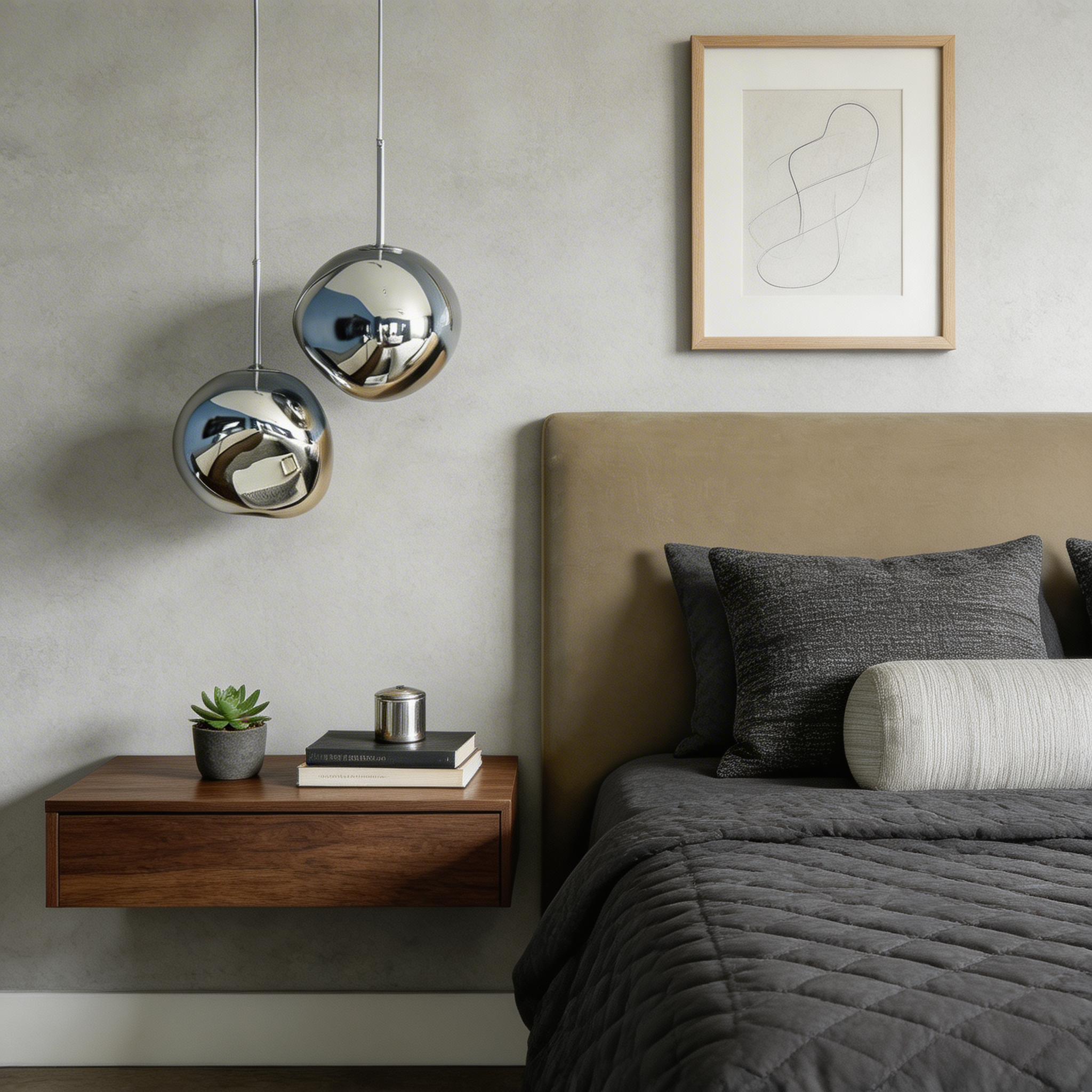Organic Style Acrylic Pendant Lamp — Rounded Molded Shade, Sculptural Silhouette