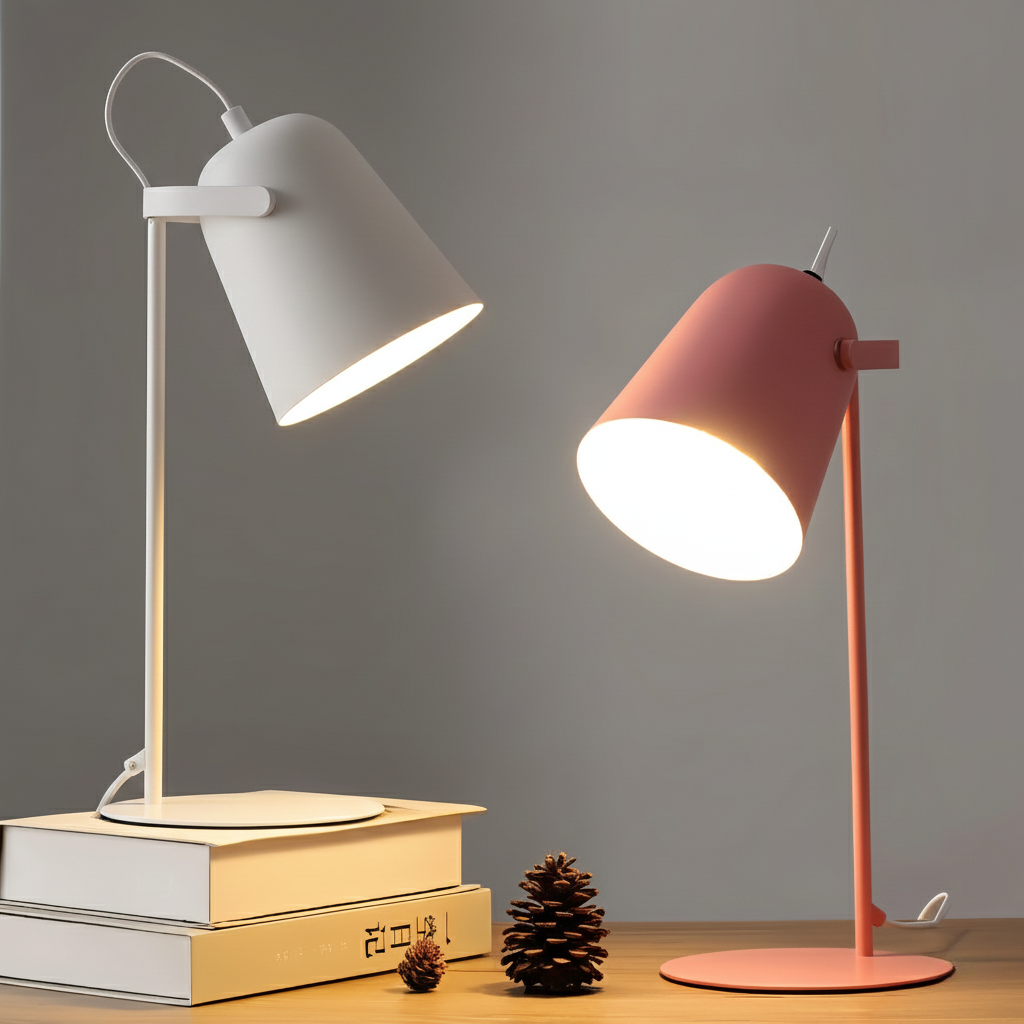 Macaron-skrivebordslampe — justerbar arm, skandinavisk stil