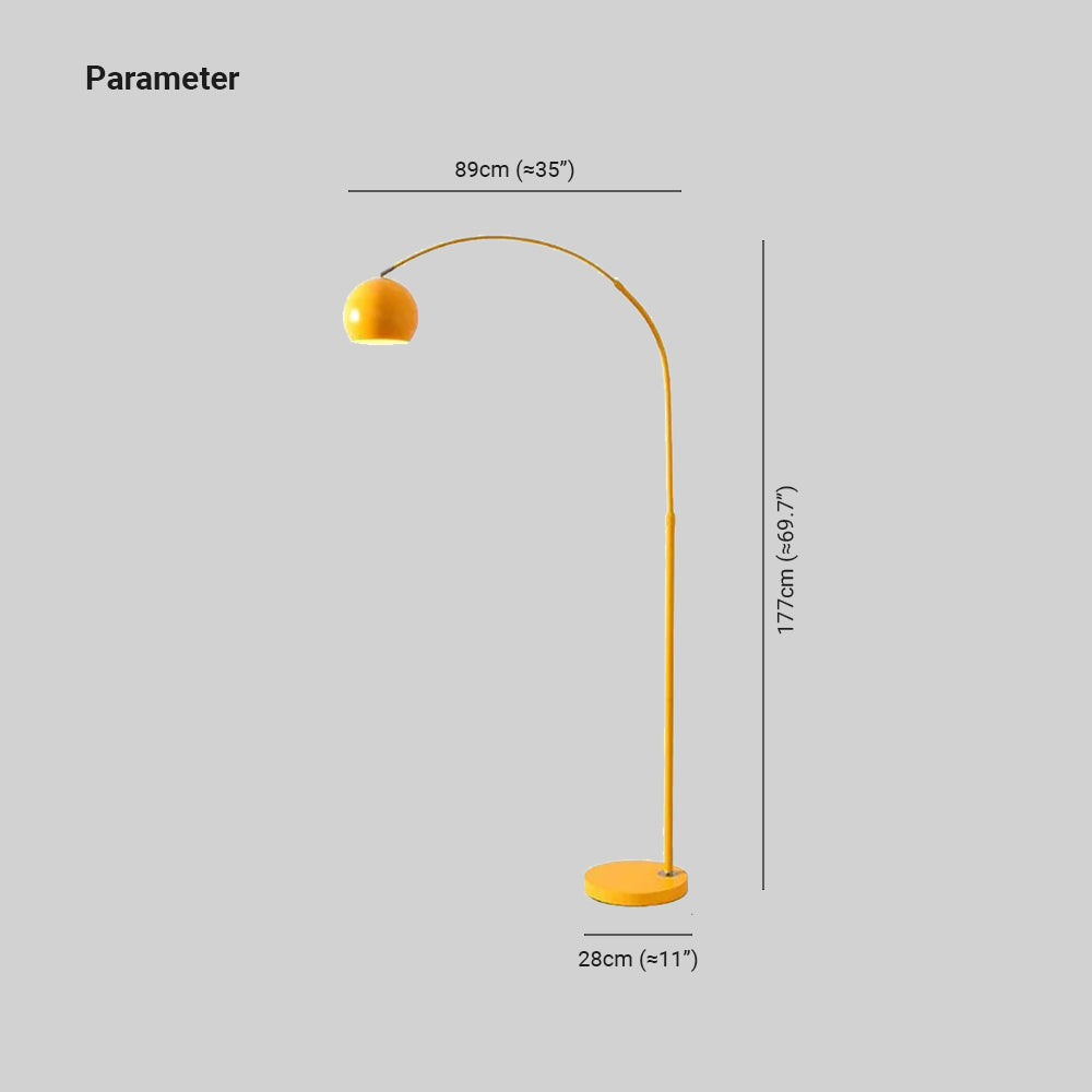 Gebogen LED-vloerlamp, dimbaar — 6 macaronkleuren