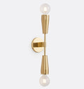 AureaWall Mid-Century Dual-Shade Wall Lamp — Open Bulb Compatible Frame