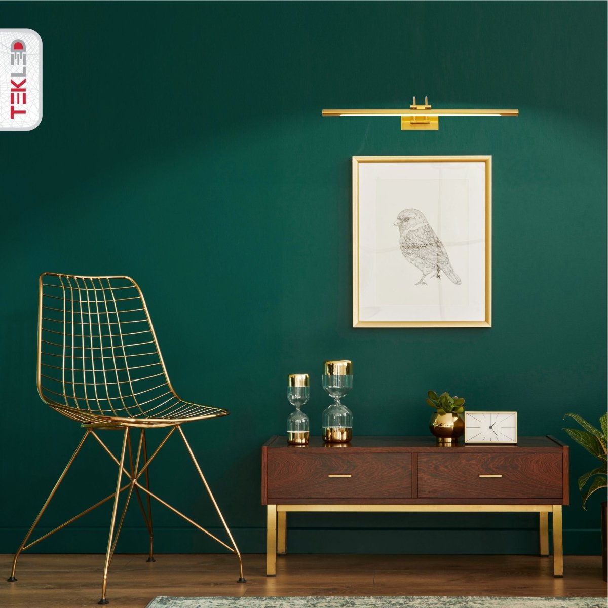 Lampa nad lustro LED 64cm, ciepła biel 3000K, 8W, złota/niklowa/mosiężna/chromowana