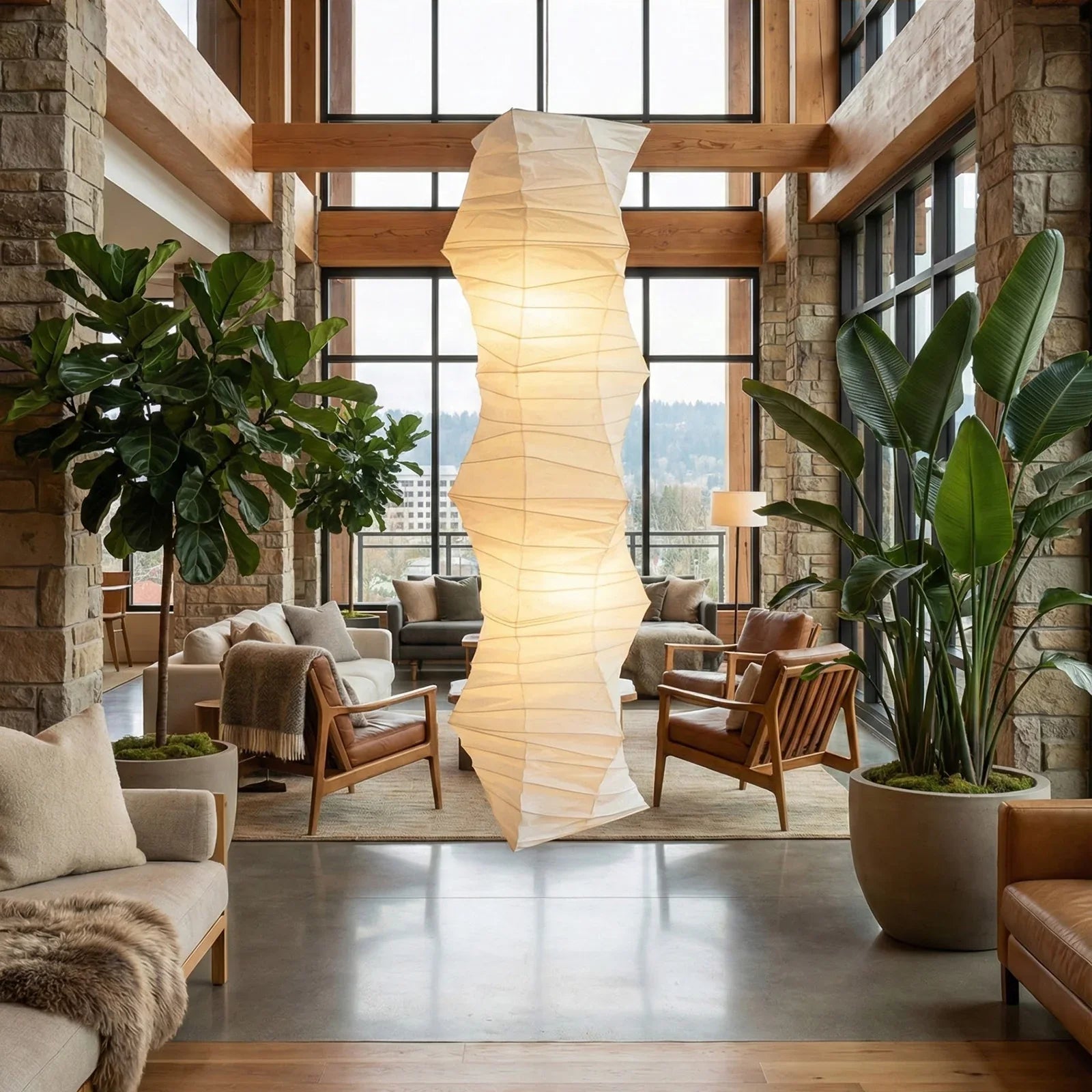 Akari Irregularly Twisted 33N Pendant Light | wildoxy