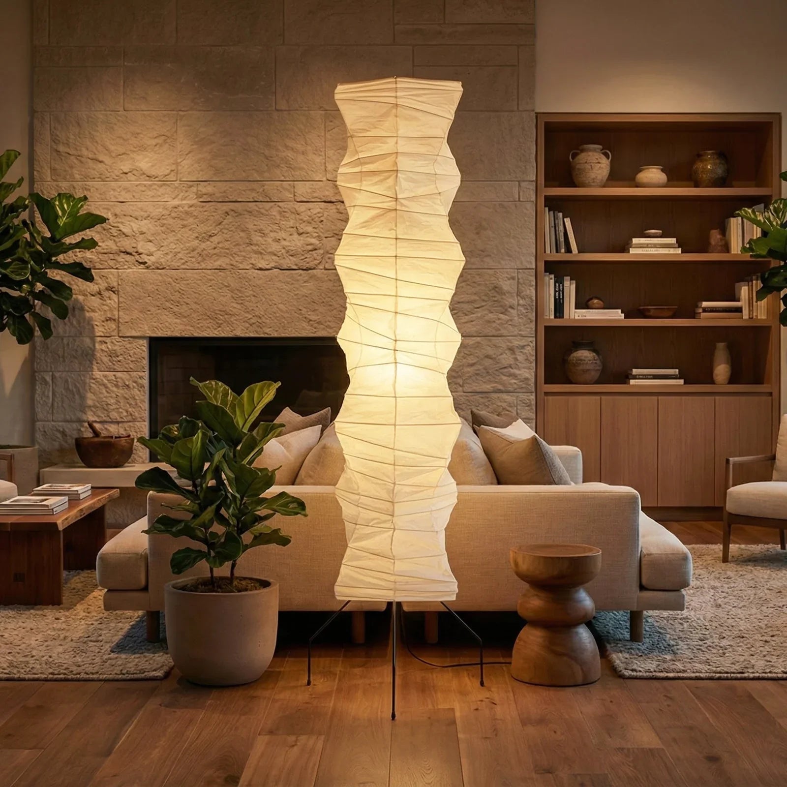 Akari Irregularly Twisted UF4-33N Floor Lamp | wildoxy