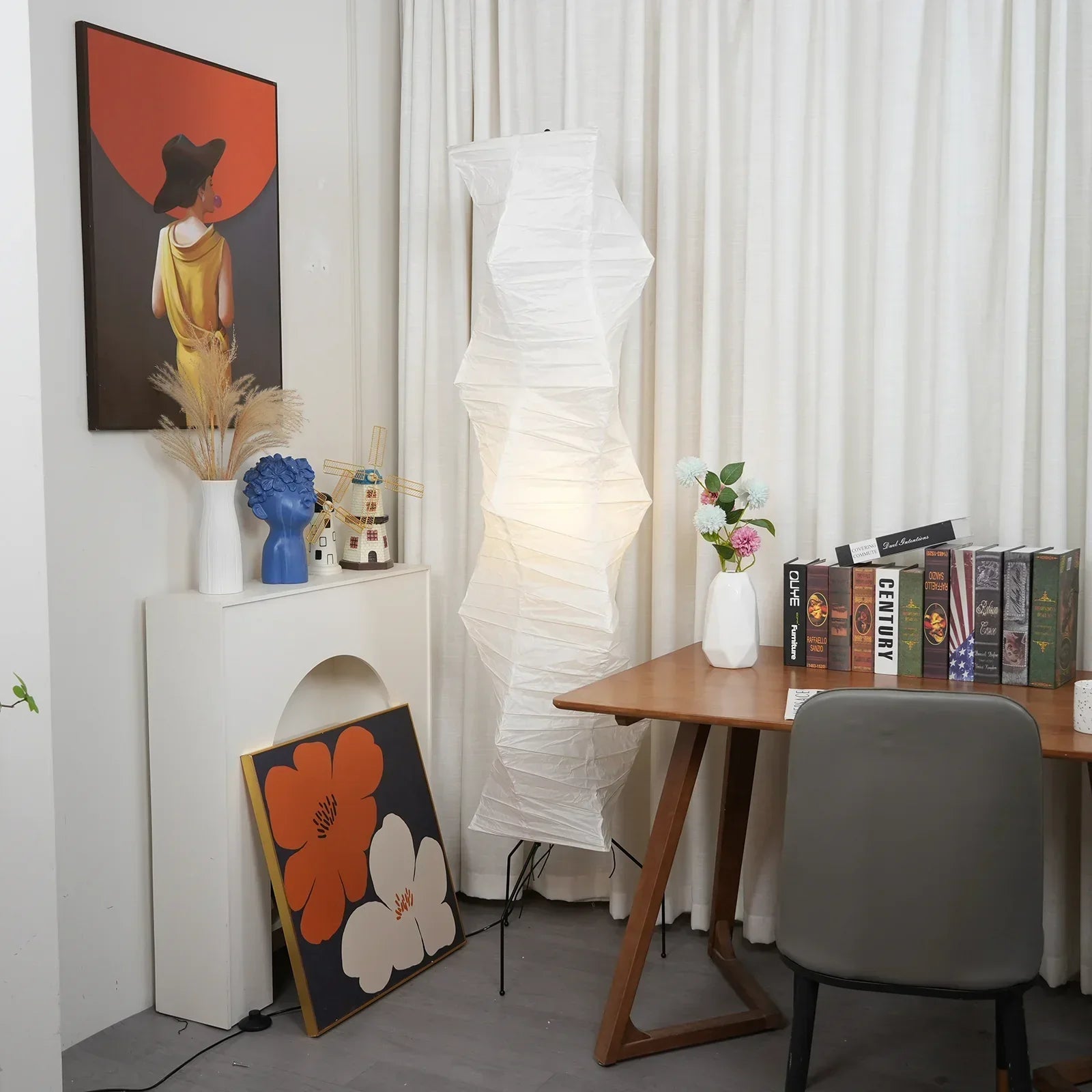 Akari Irregularly Twisted UF4-33N Floor Lamp | wildoxy