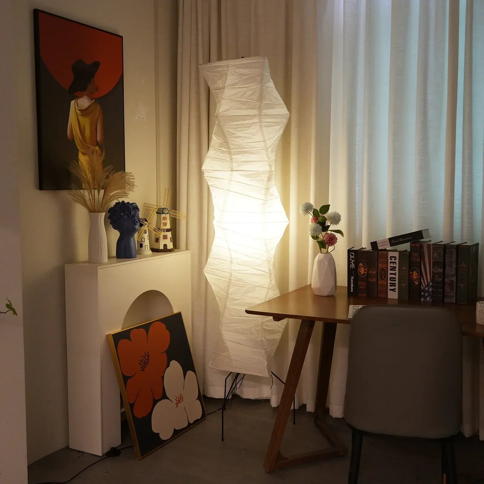 Akari Irregularly Twisted UF4-33N Floor Lamp | wildoxy