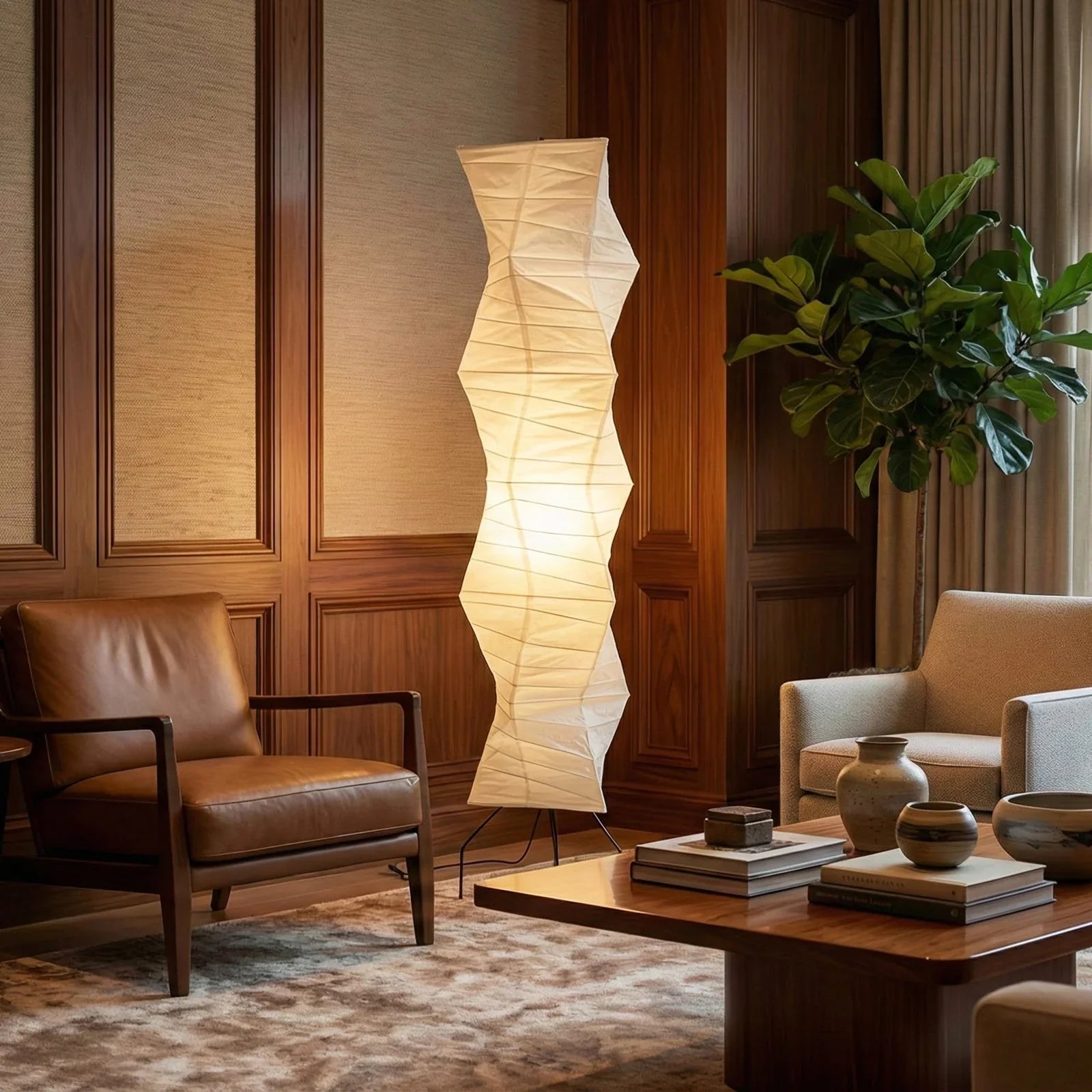 Akari Irregularly Twisted UF4-33N Floor Lamp | wildoxy