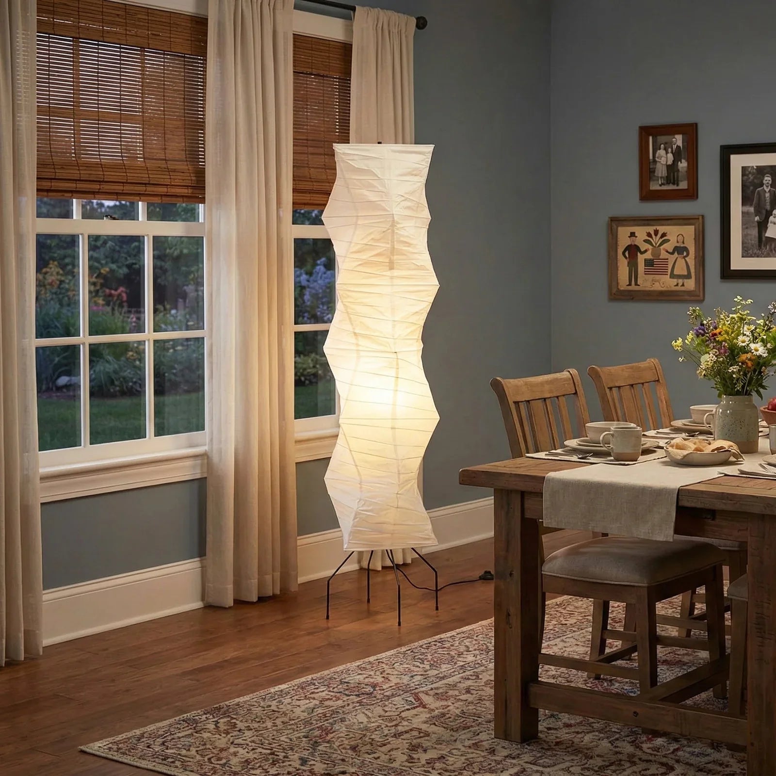 Akari Irregularly Twisted UF4-33N Floor Lamp | wildoxy