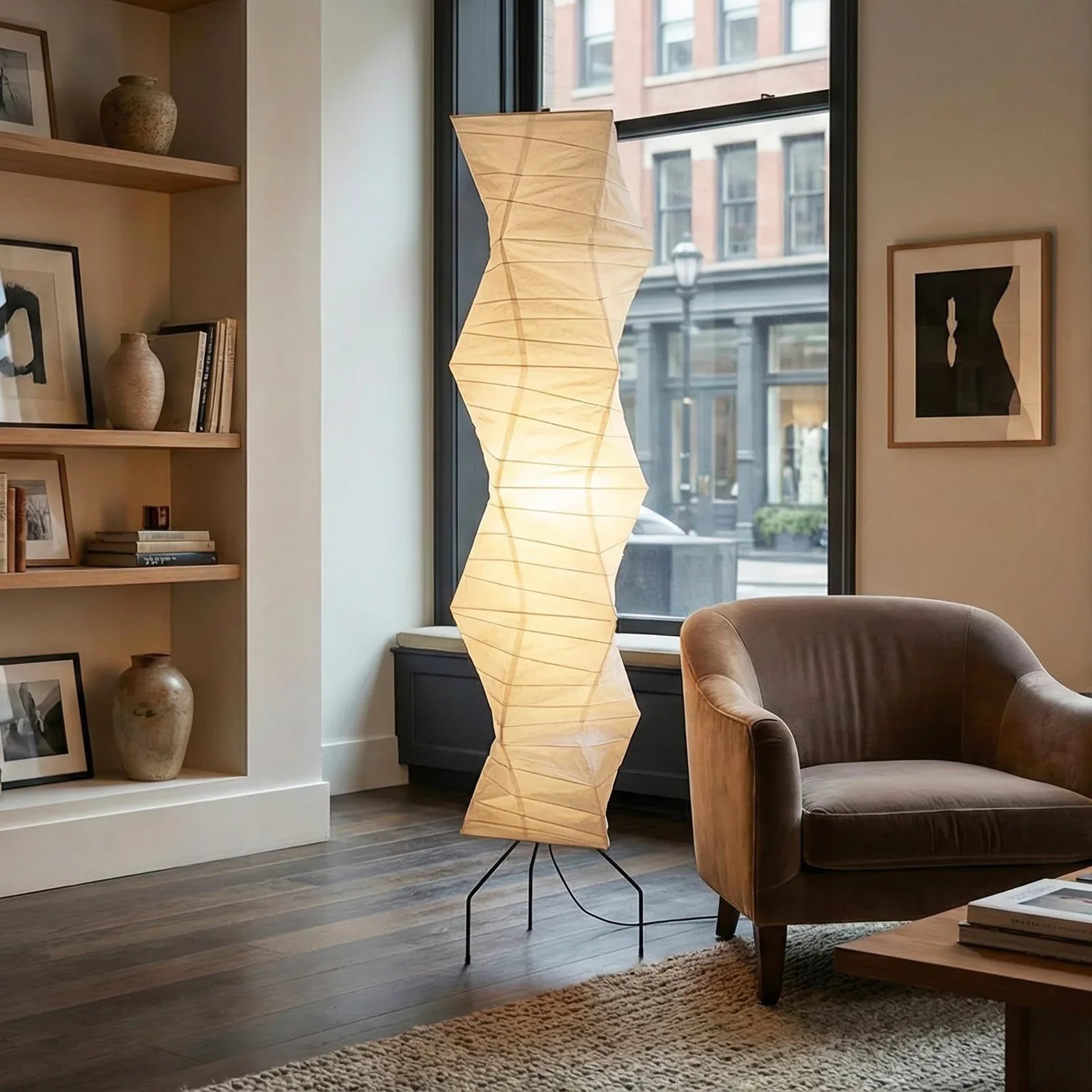Akari Irregularly Twisted UF4-33N Floor Lamp | wildoxy