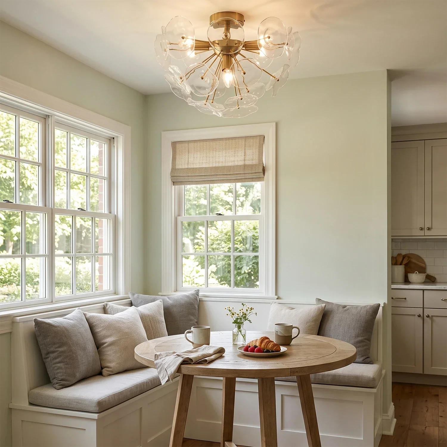 Isolde Glass Petal Sputnik Flush Mount Ceiling Light | wildoxy