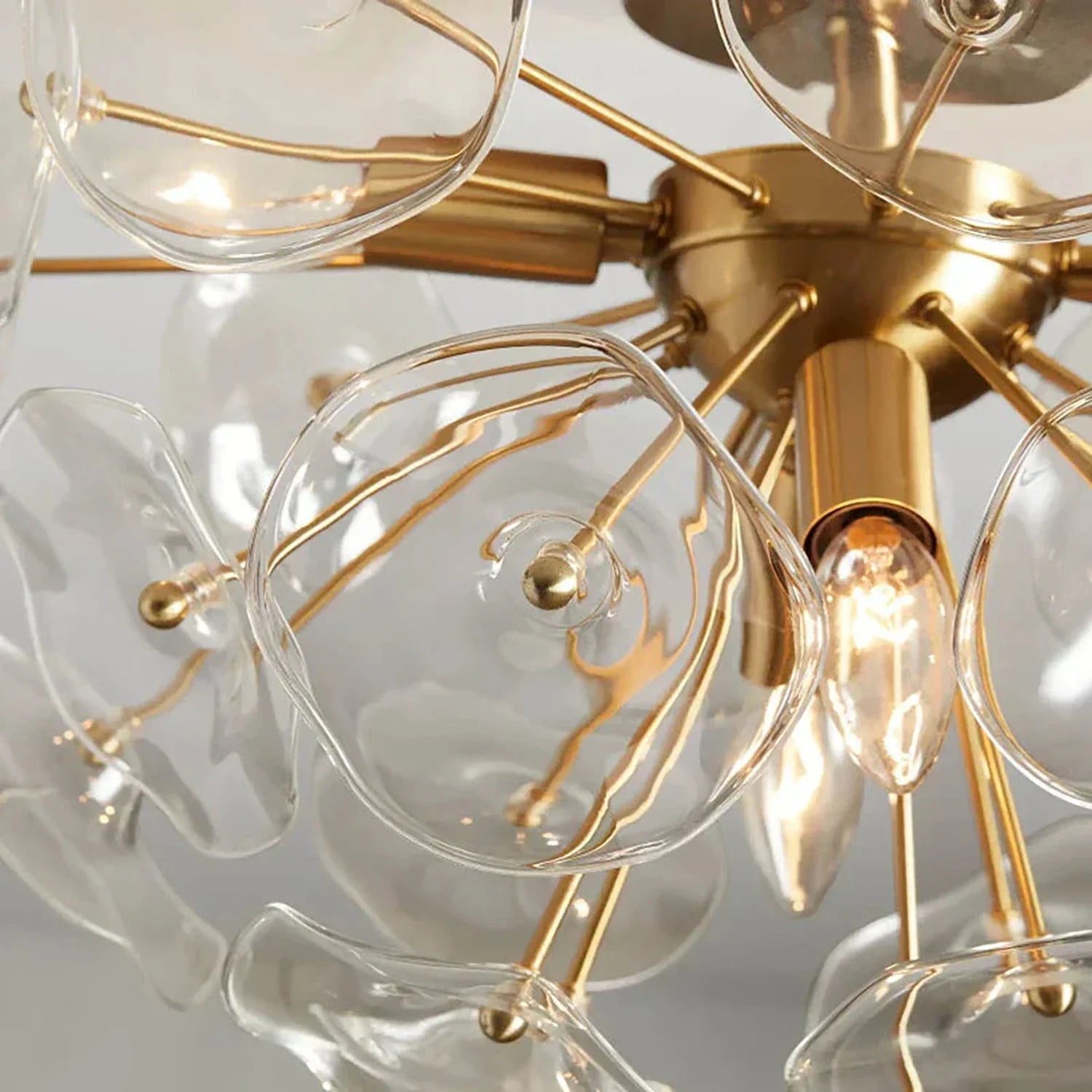 Isolde Glass Petal Sputnik Flush Mount Ceiling Light | wildoxy