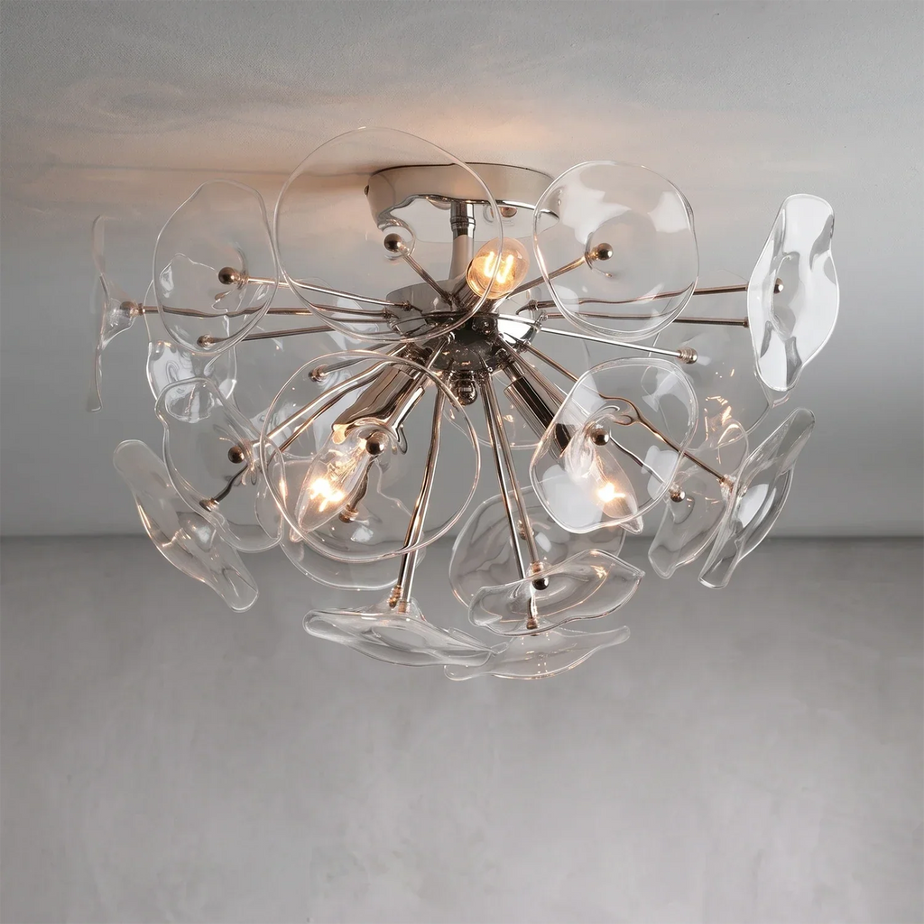Isolde Glass Petal Sputnik Flush Mount Ceiling Light | wildoxy