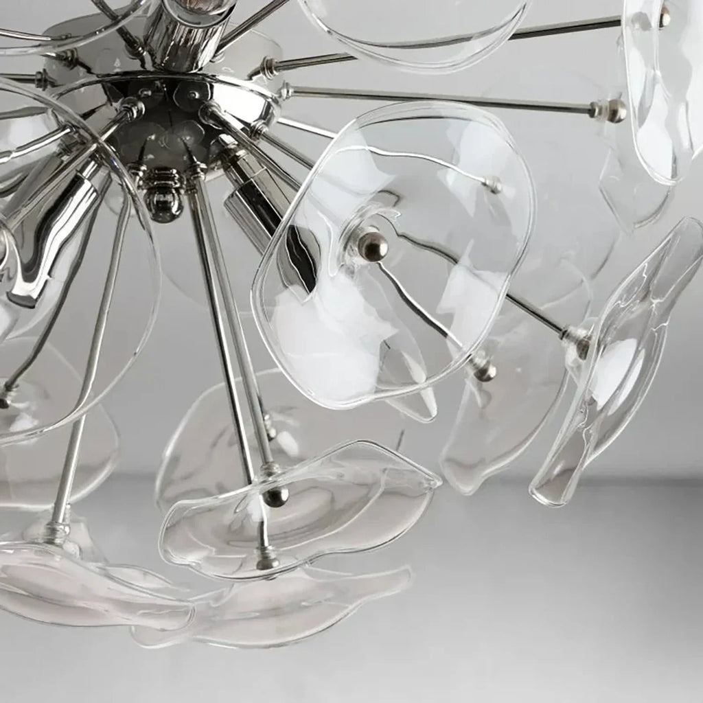 Isolde Glass Petal Sputnik Flush Mount Ceiling Light | wildoxy