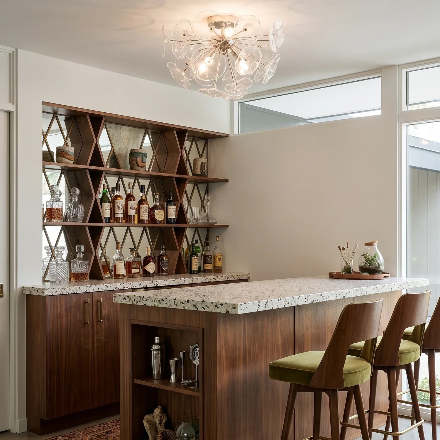 Isolde Glass Petal Sputnik Flush Mount Ceiling Light | wildoxy