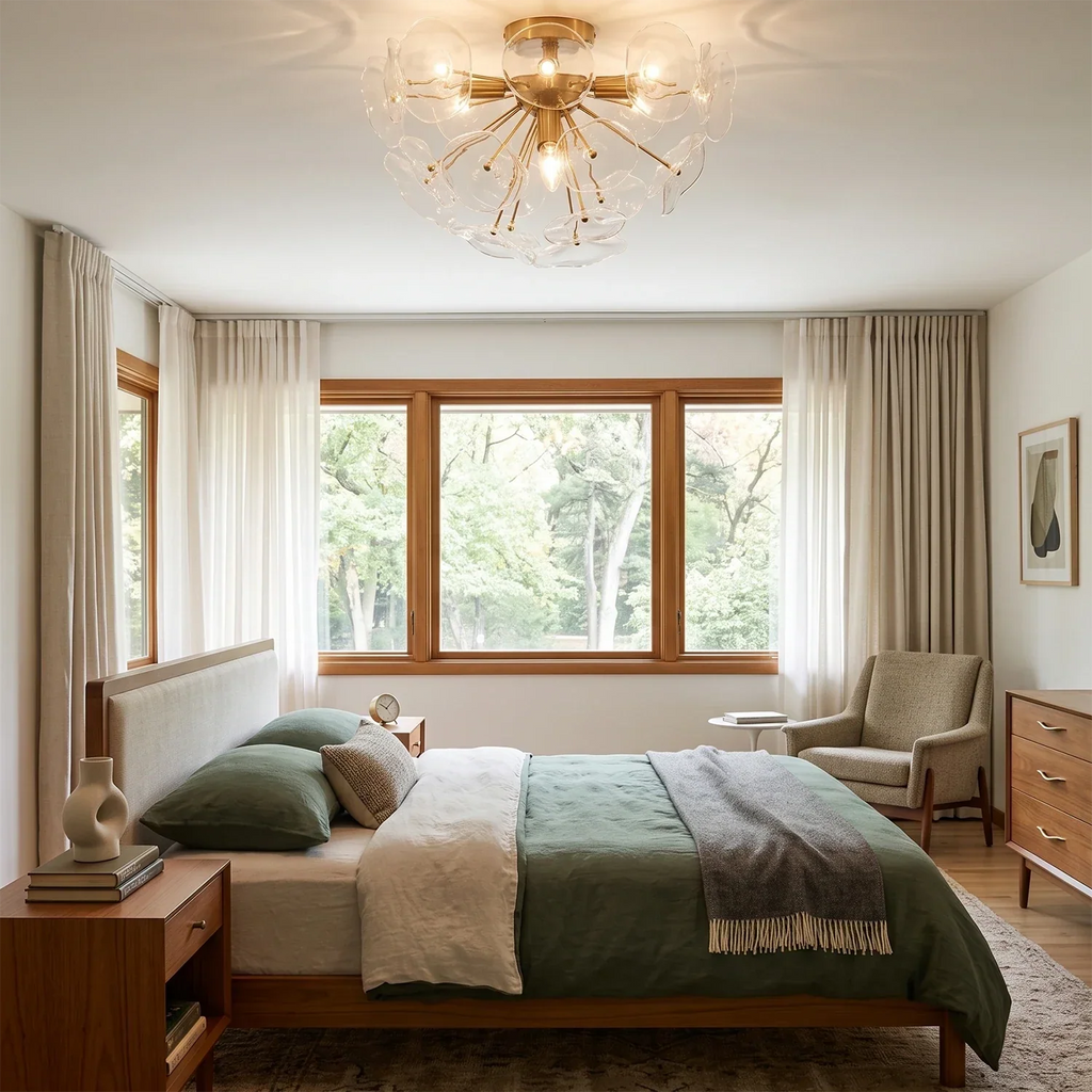 Isolde Glass Petal Sputnik Flush Mount Ceiling Light | wildoxy