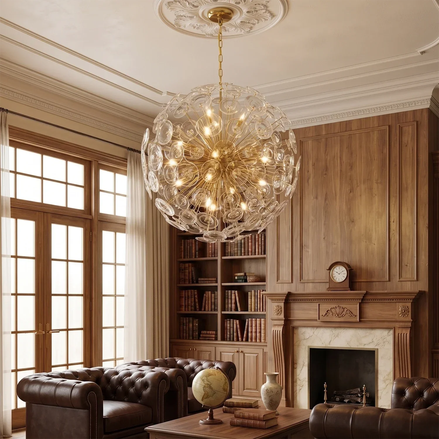 Isolde Glass Petal Sputnik Sphere Chandelier | wildoxy