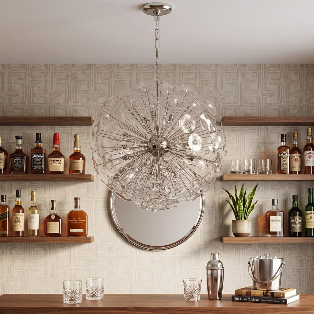 Isolde Glass Petal Sputnik Sphere Chandelier | wildoxy