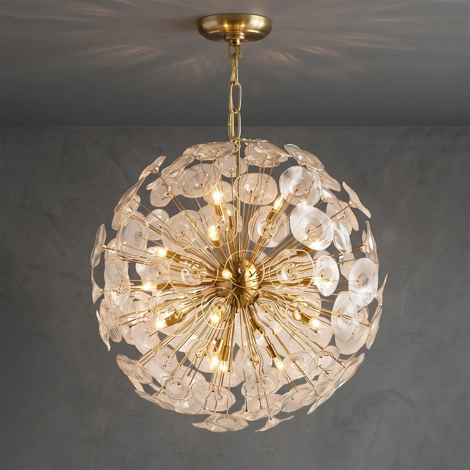 Isolde Glass Petal Sputnik Sphere Chandelier | wildoxy