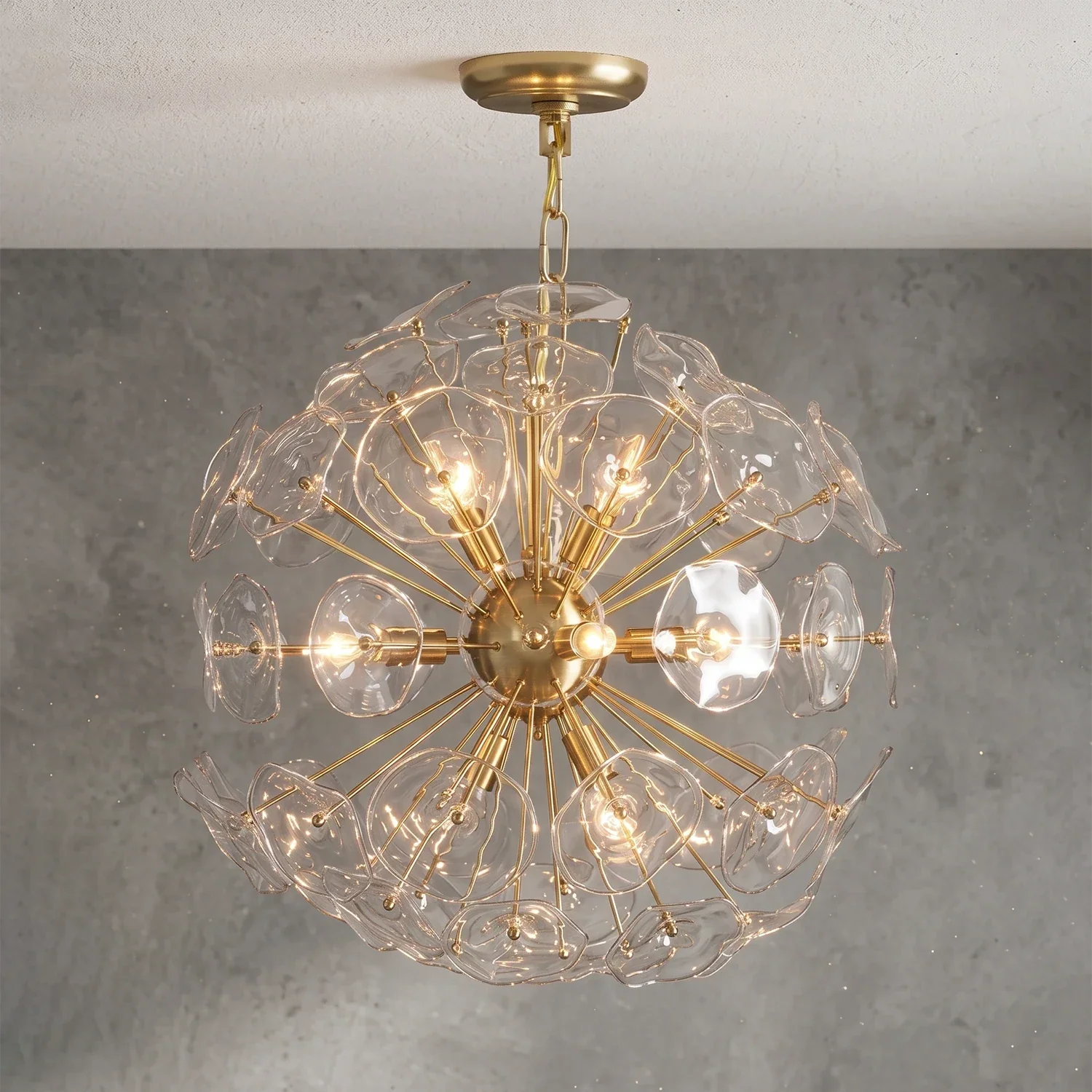 Isolde Glass Petal Sputnik Sphere Chandelier | wildoxy
