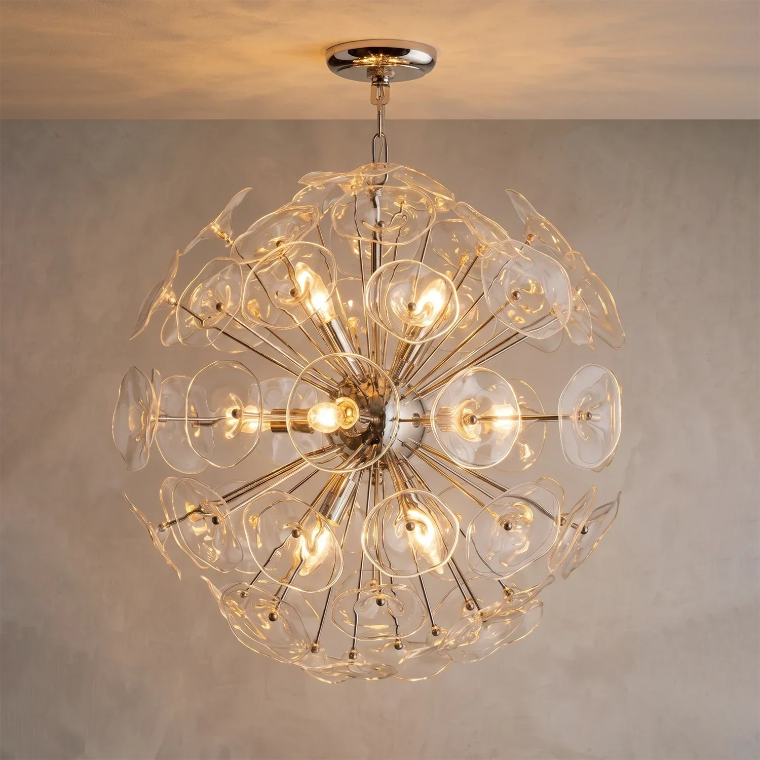 Isolde Glass Petal Sputnik Sphere Chandelier | wildoxy
