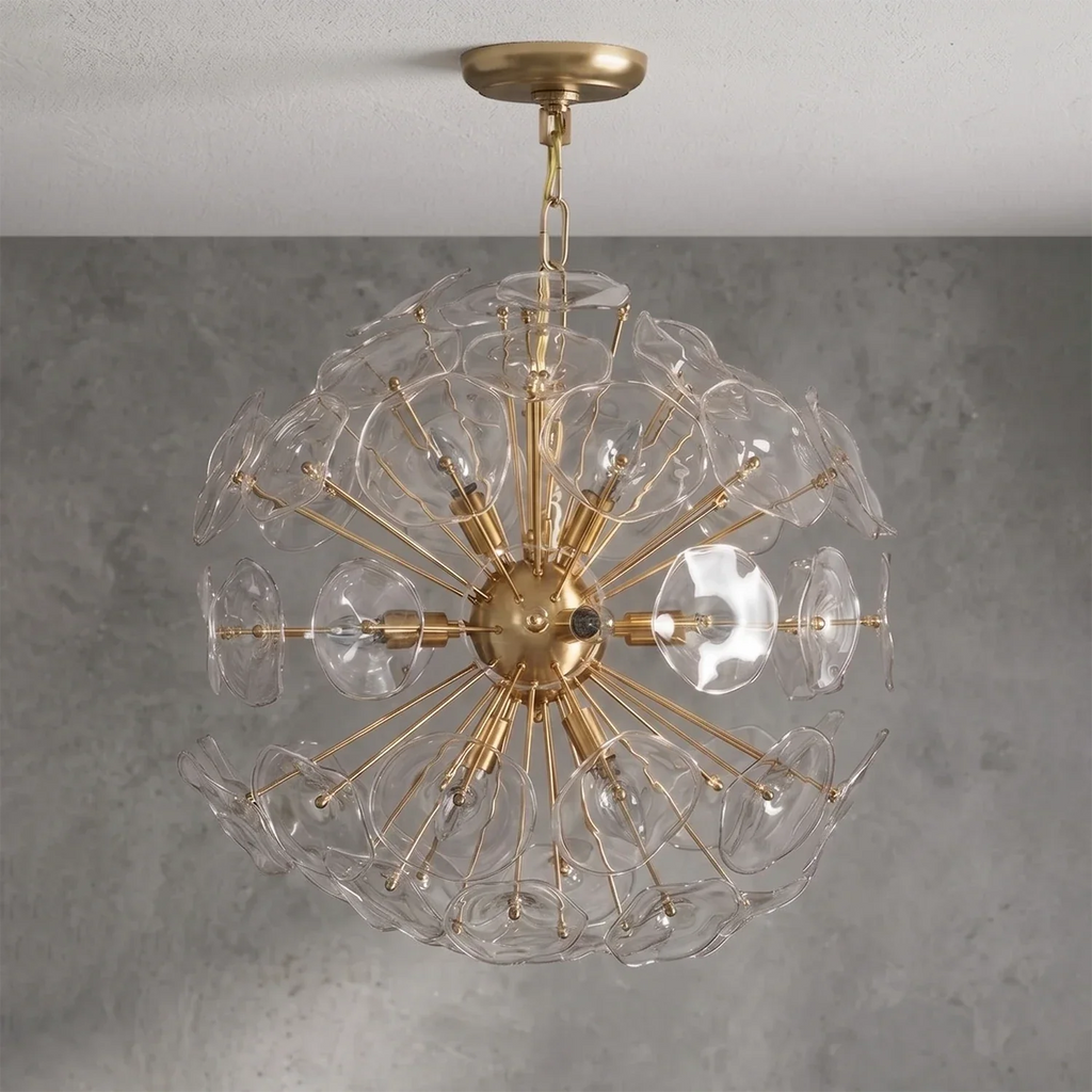 Isolde Glass Petal Sputnik Sphere Chandelier | wildoxy