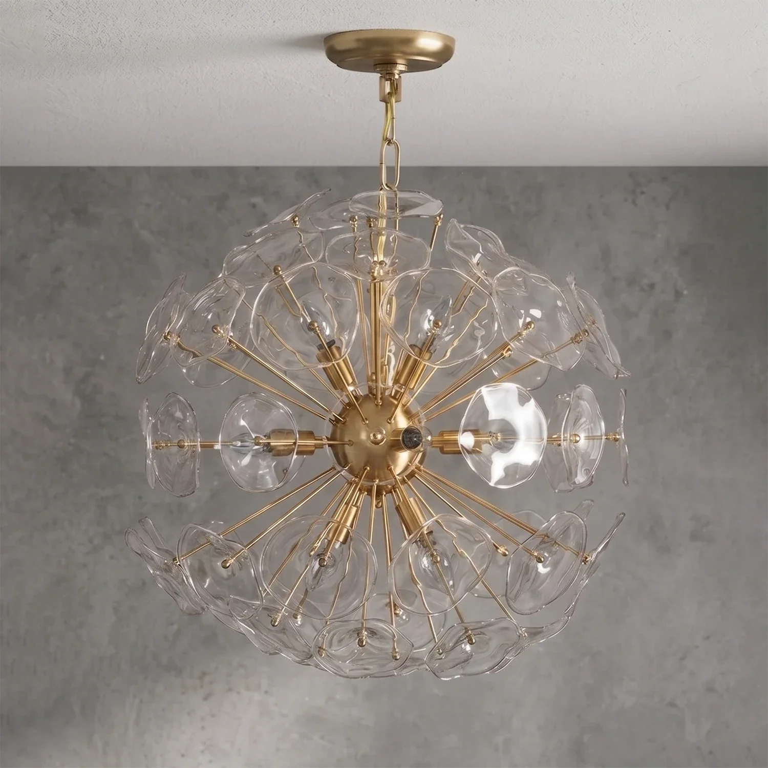 Isolde Glass Petal Sputnik Sphere Chandelier | wildoxy