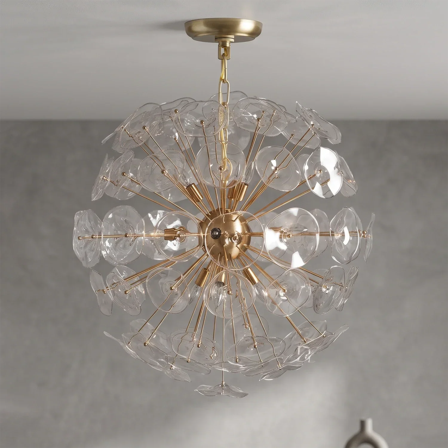 Isolde Glass Petal Sputnik Sphere Chandelier | wildoxy