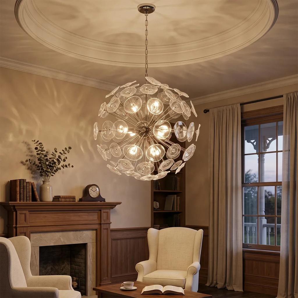Isolde Glass Petal Sputnik Sphere Chandelier | wildoxy