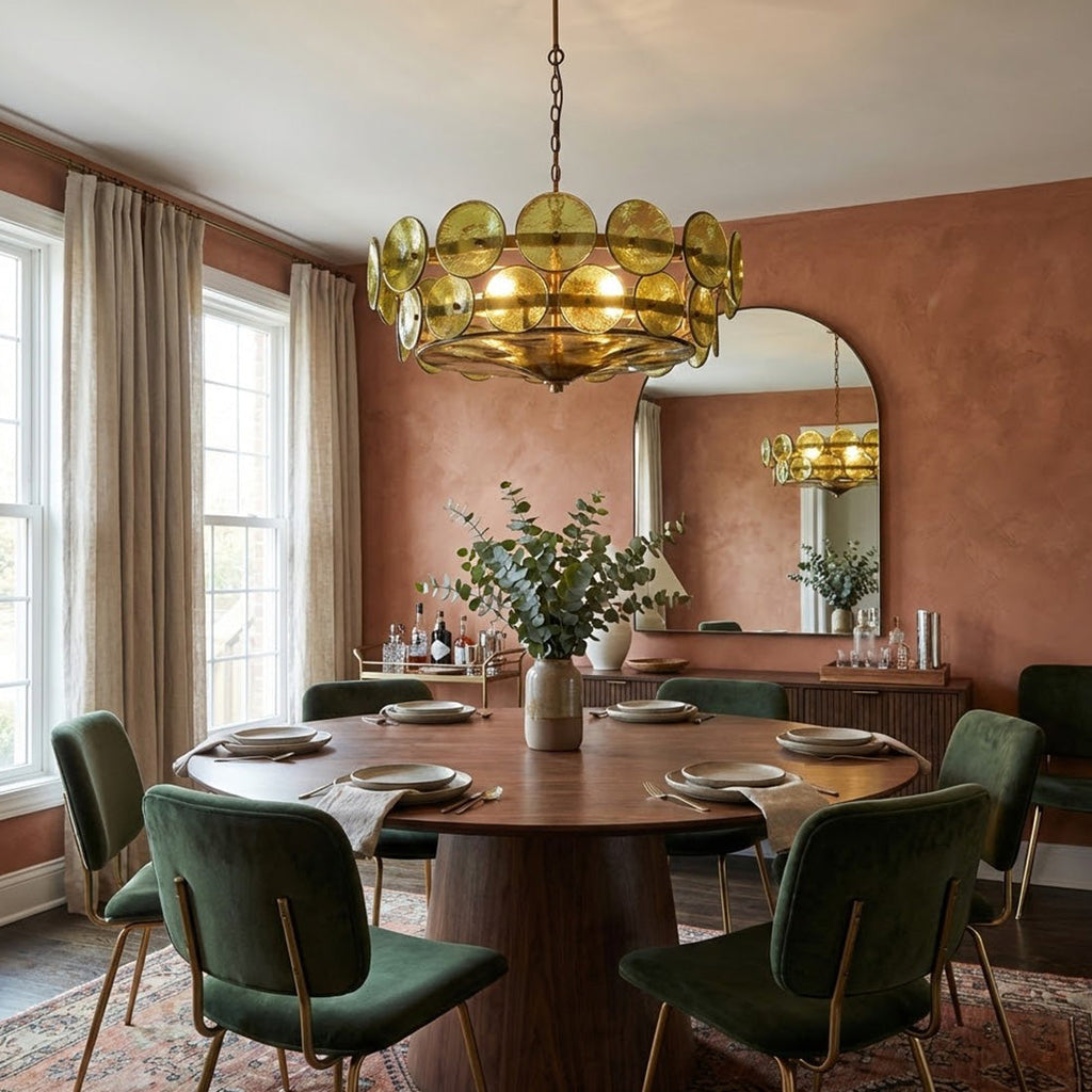 Italian Murano Style Glass Disc Chandelier | wildoxy
