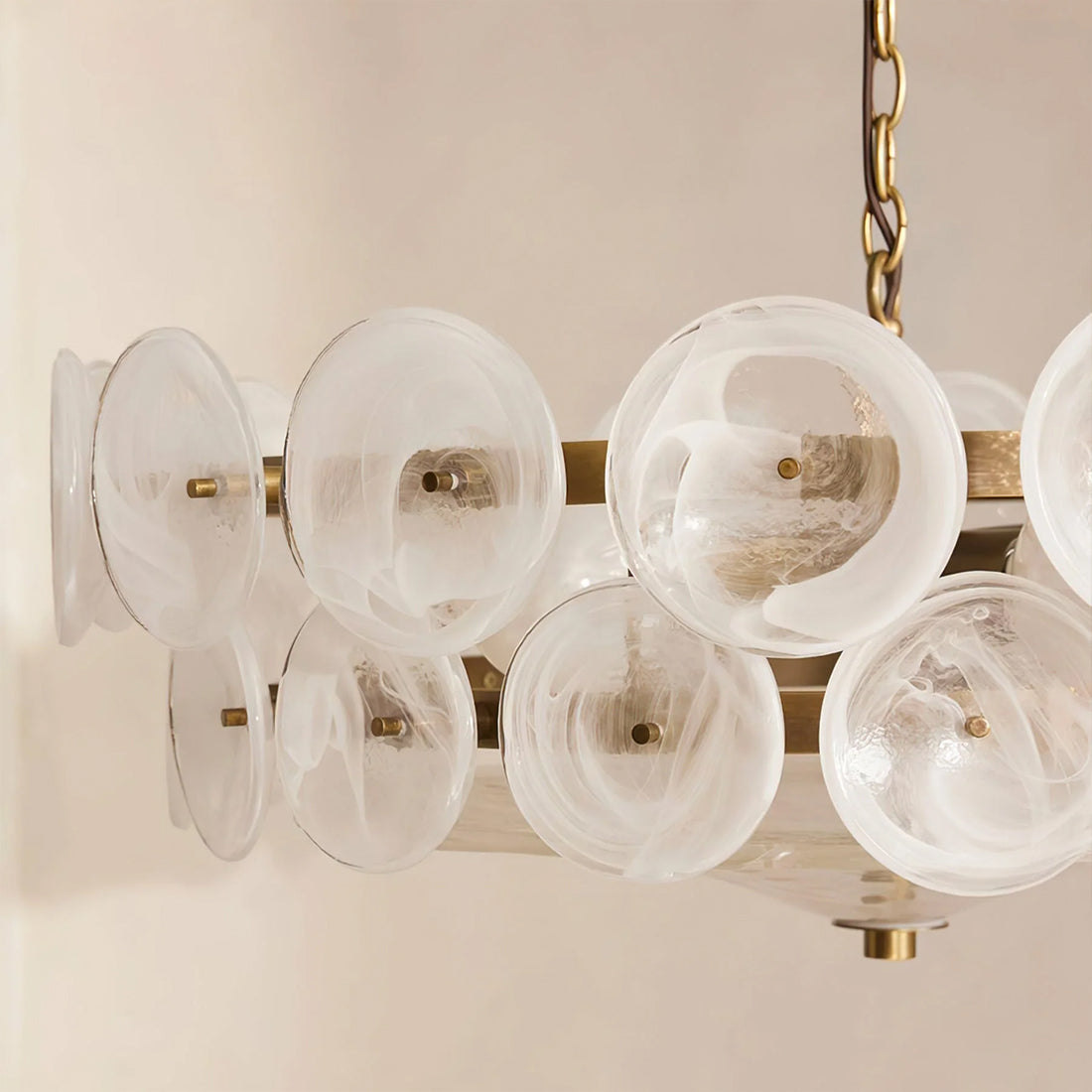 Italian Murano Style Glass Disc Chandelier | wildoxy