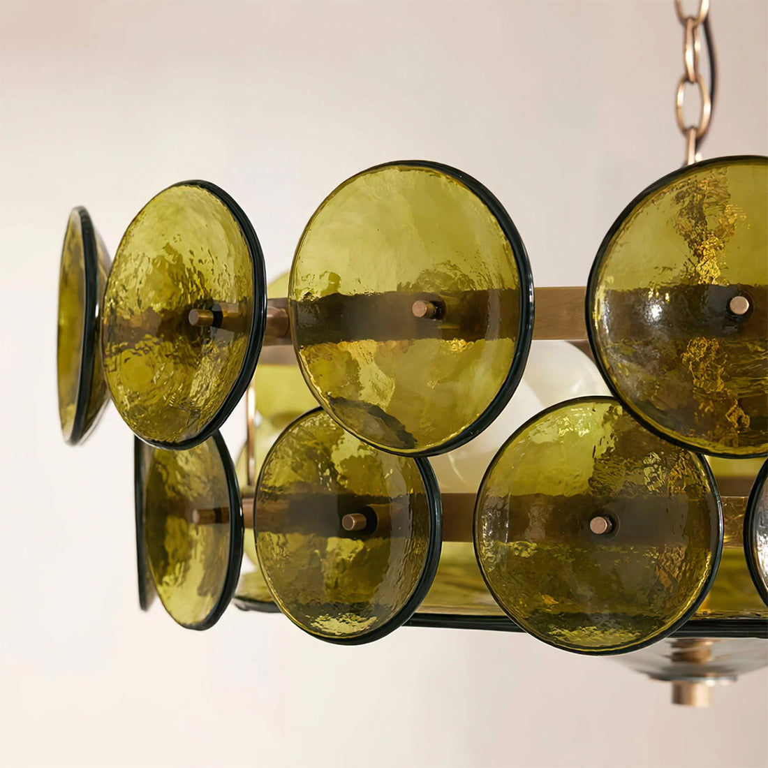 Italian Murano Style Glass Disc Chandelier | wildoxy