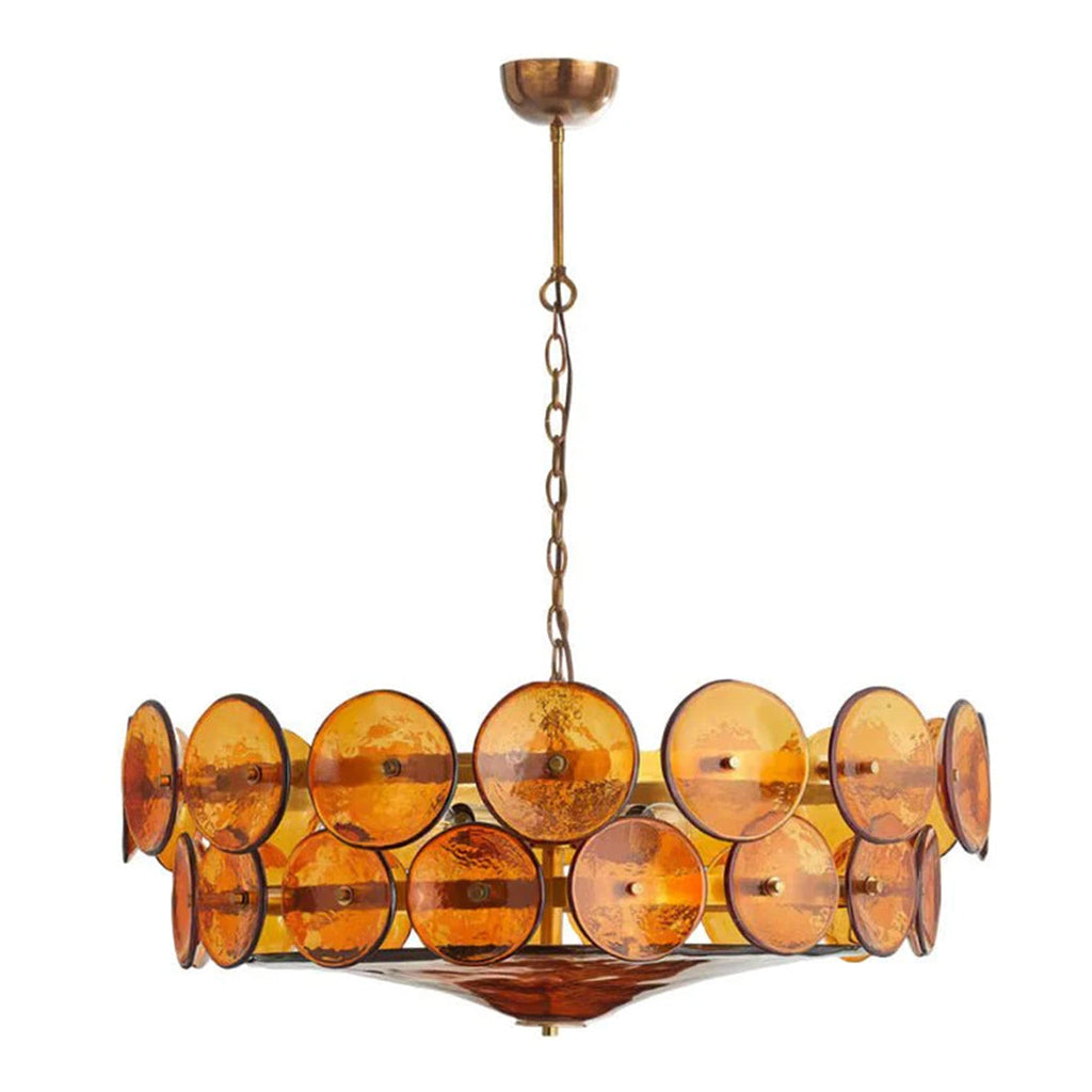 Italian Murano Style Glass Disc Chandelier | wildoxy