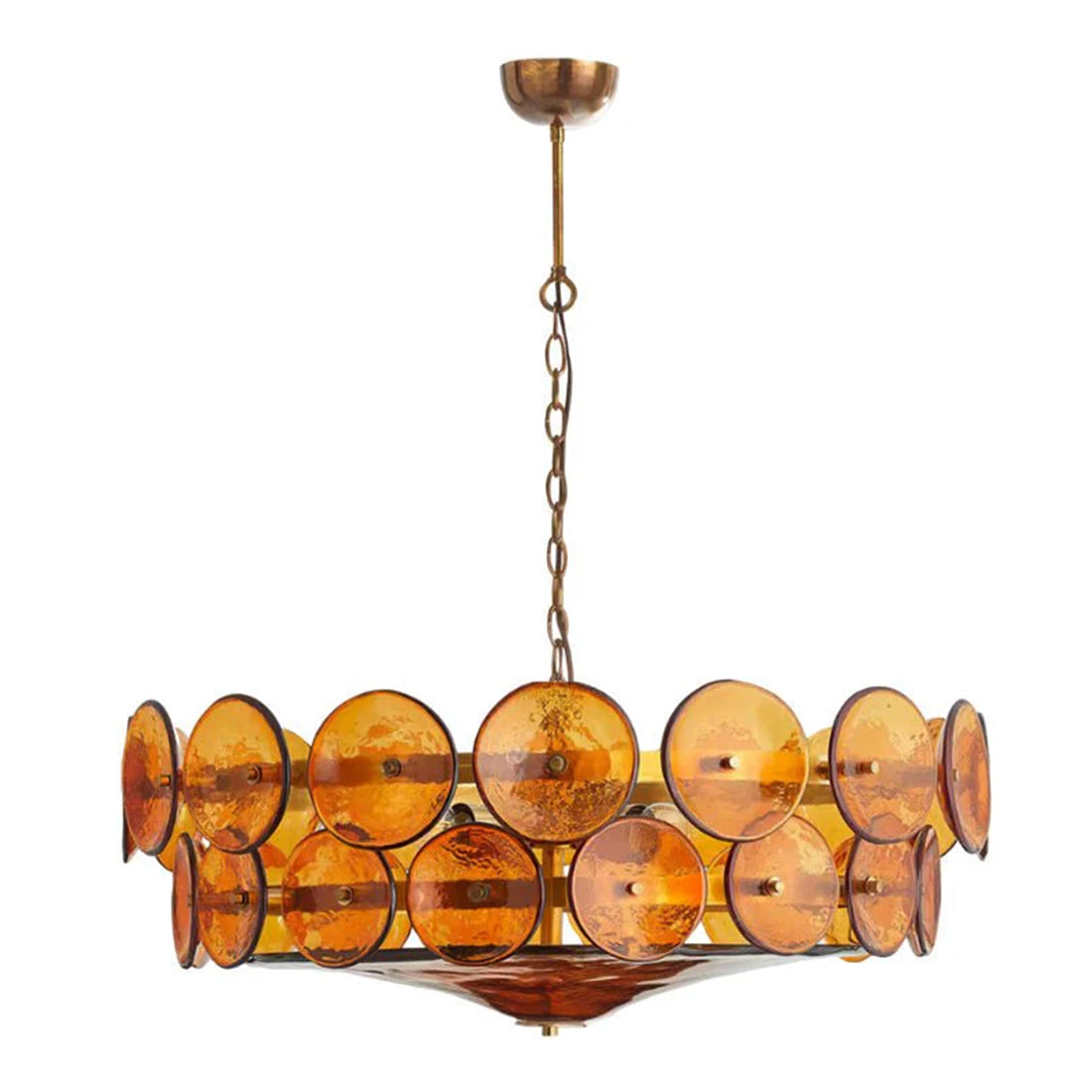 Italian Murano Style Glass Disc Chandelier | wildoxy