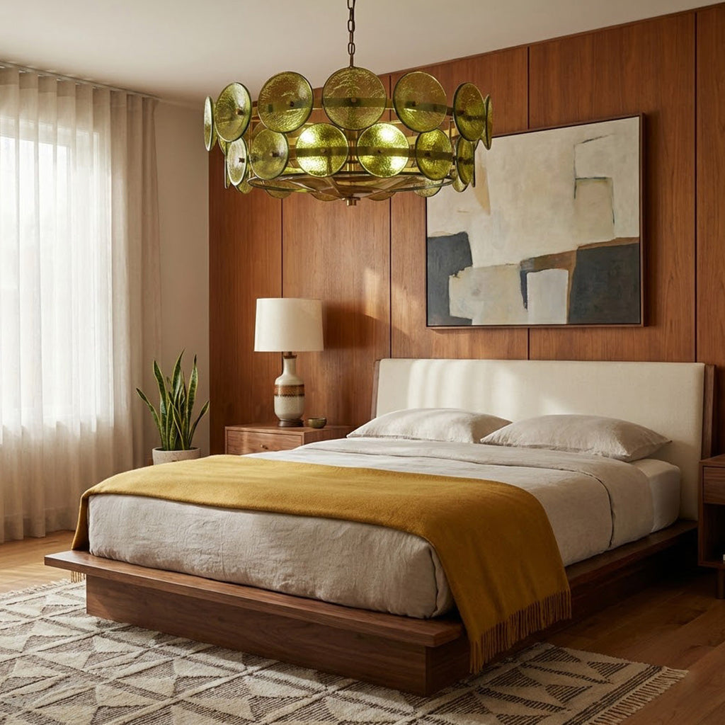 Italian Murano Style Glass Disc Chandelier | wildoxy