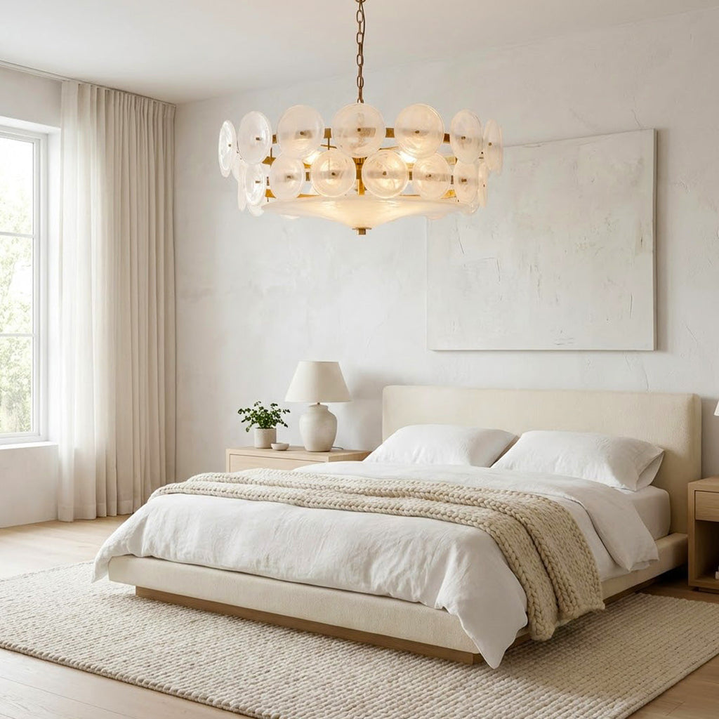Italian Murano Style Glass Disc Chandelier | wildoxy
