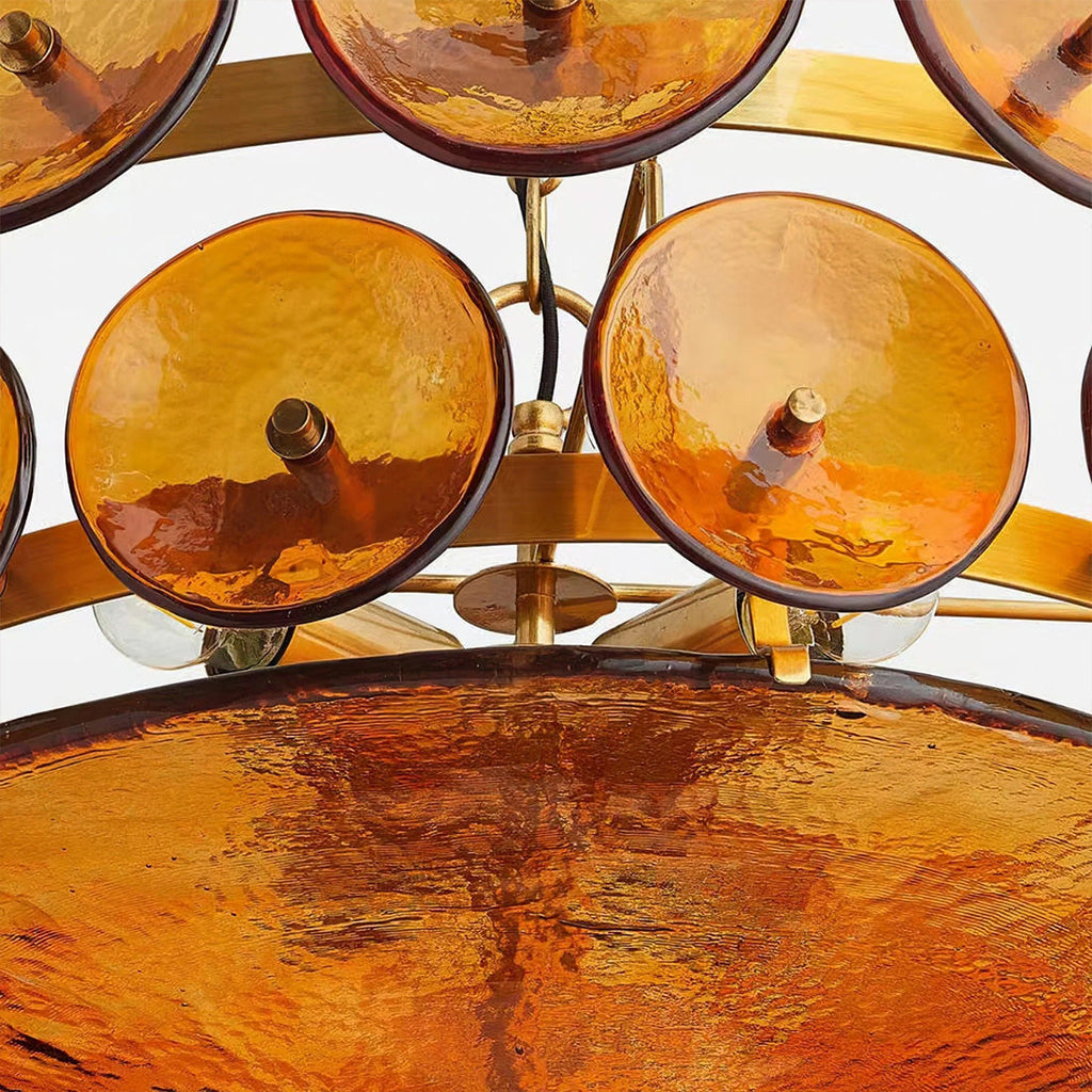 Italian Murano Style Glass Disc Chandelier | wildoxy