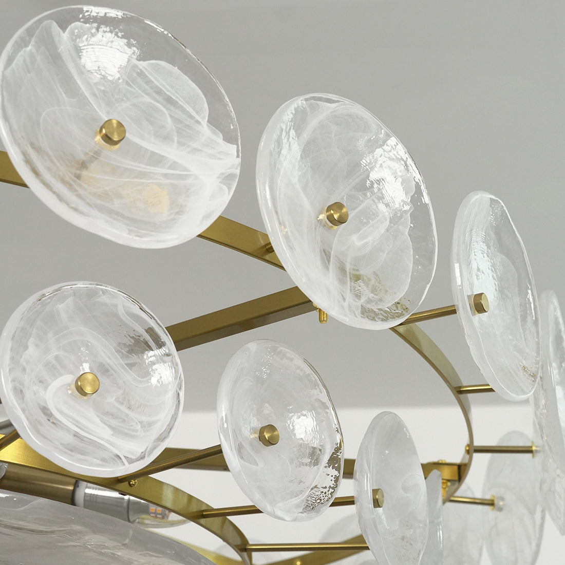 Italian Murano Style Glass Disc Chandelier | wildoxy