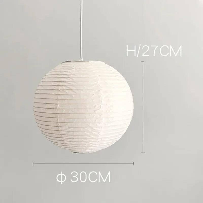 Vrimlo Paper Balloon Pendant Lights — Rounded Paper Shade, Soft Warm Glow