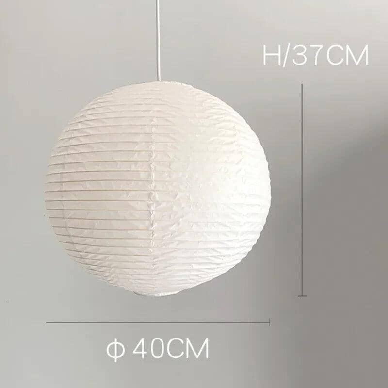 Vrimlo Paper Balloon Pendant Lights — Rounded Paper Shade, Soft Warm Glow