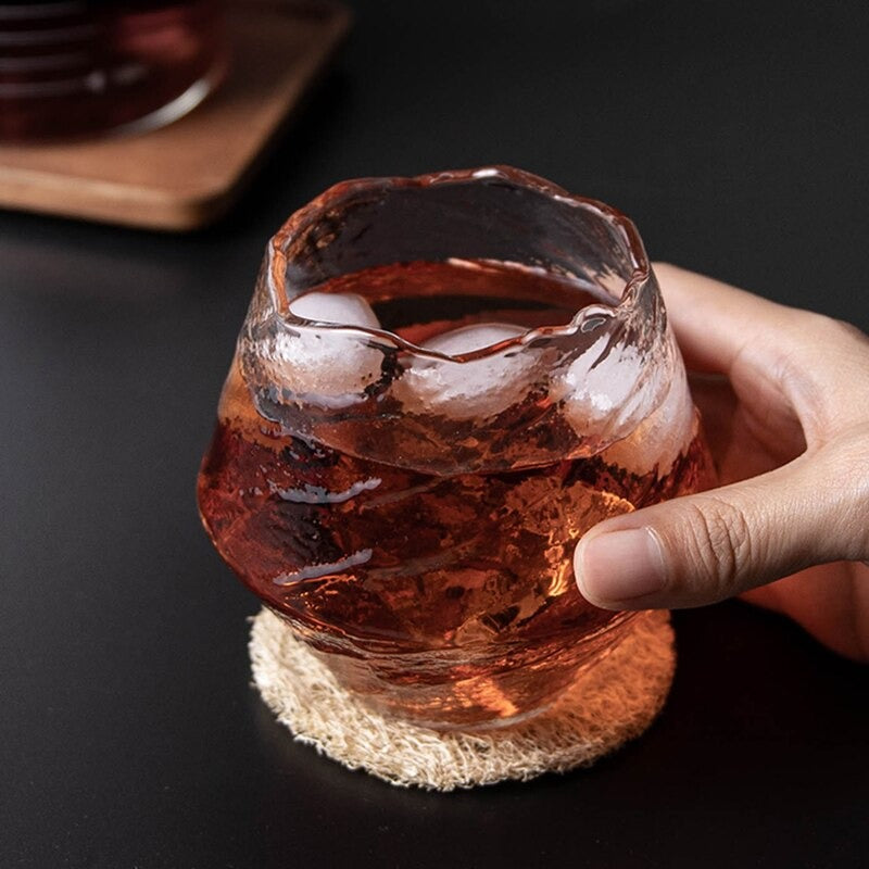 Ručně vyráběná sklenice na japonskou whisky 380ml z tepelně odolného křišťálu