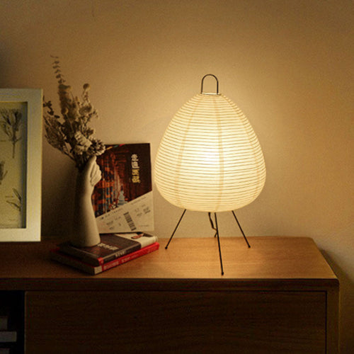 47cm retro japonská stolní lampa z rýžového papíru, železná základna E27