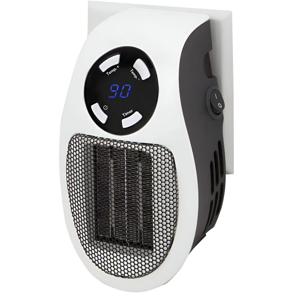 Aerotermă ceramică de 350 W cu conectare directă — Încălzire rapidă, temporizator, LED