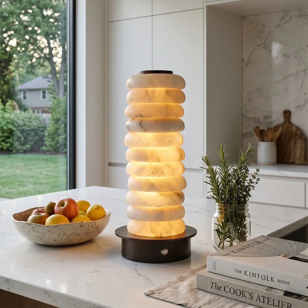 Multi-Tiered Alabaster Table Lamp | wildoxy