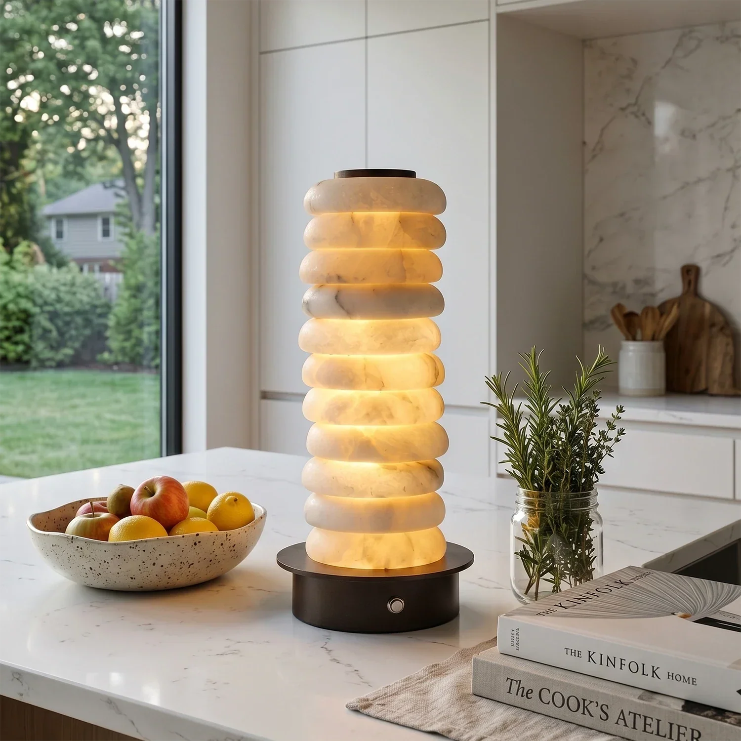 Multi-Tiered Alabaster Table Lamp | wildoxy
