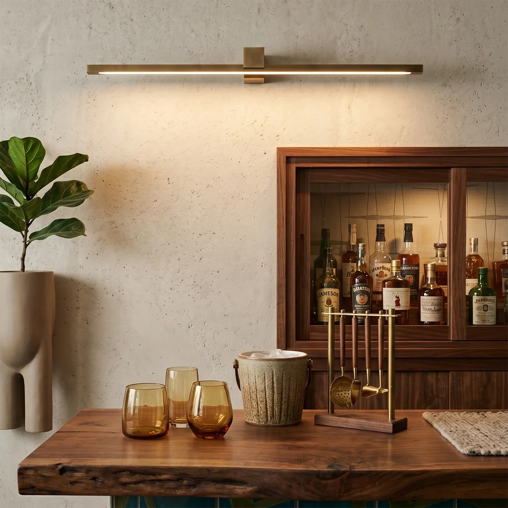 Kivana Brass Linear LED Wall Sconce | wildoxy