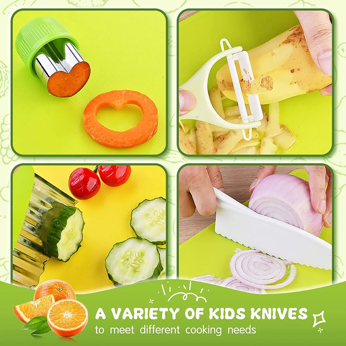 Kinderküchenset — Sichere Messer und Schneidewerkzeuge