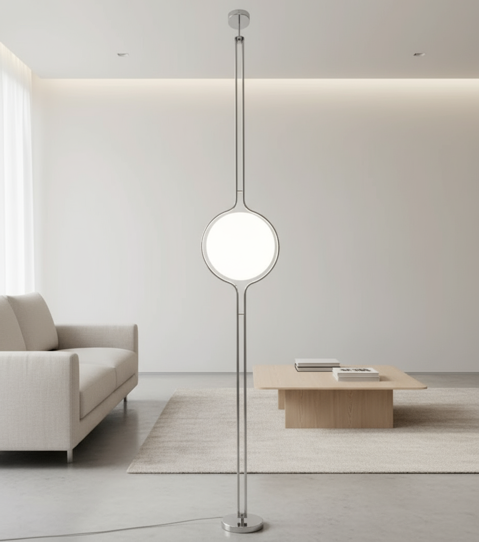 Lampe boule de plafond au sol de 280cm — Métal et acrylique