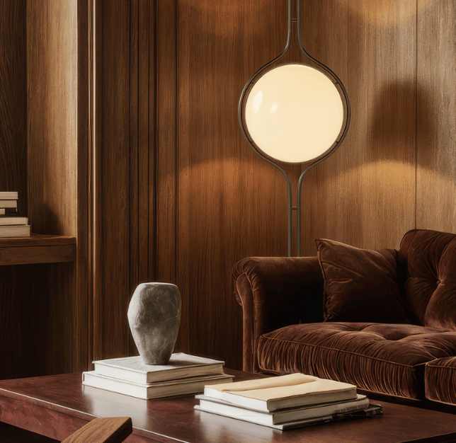 Lampe boule de plafond au sol de 280cm — Métal et acrylique