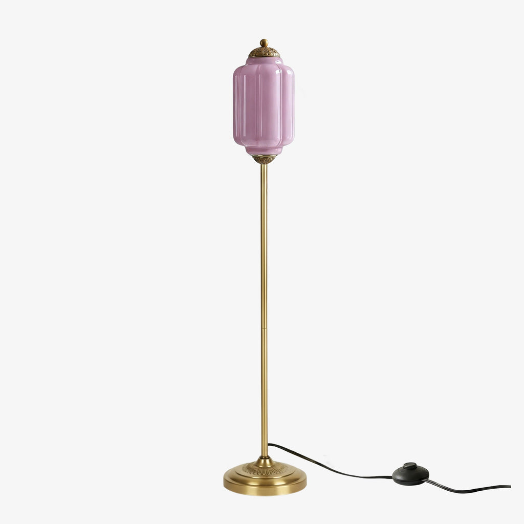 Glas-Stehlampe in Kürbisform — retro-inspirierter organischer Stil