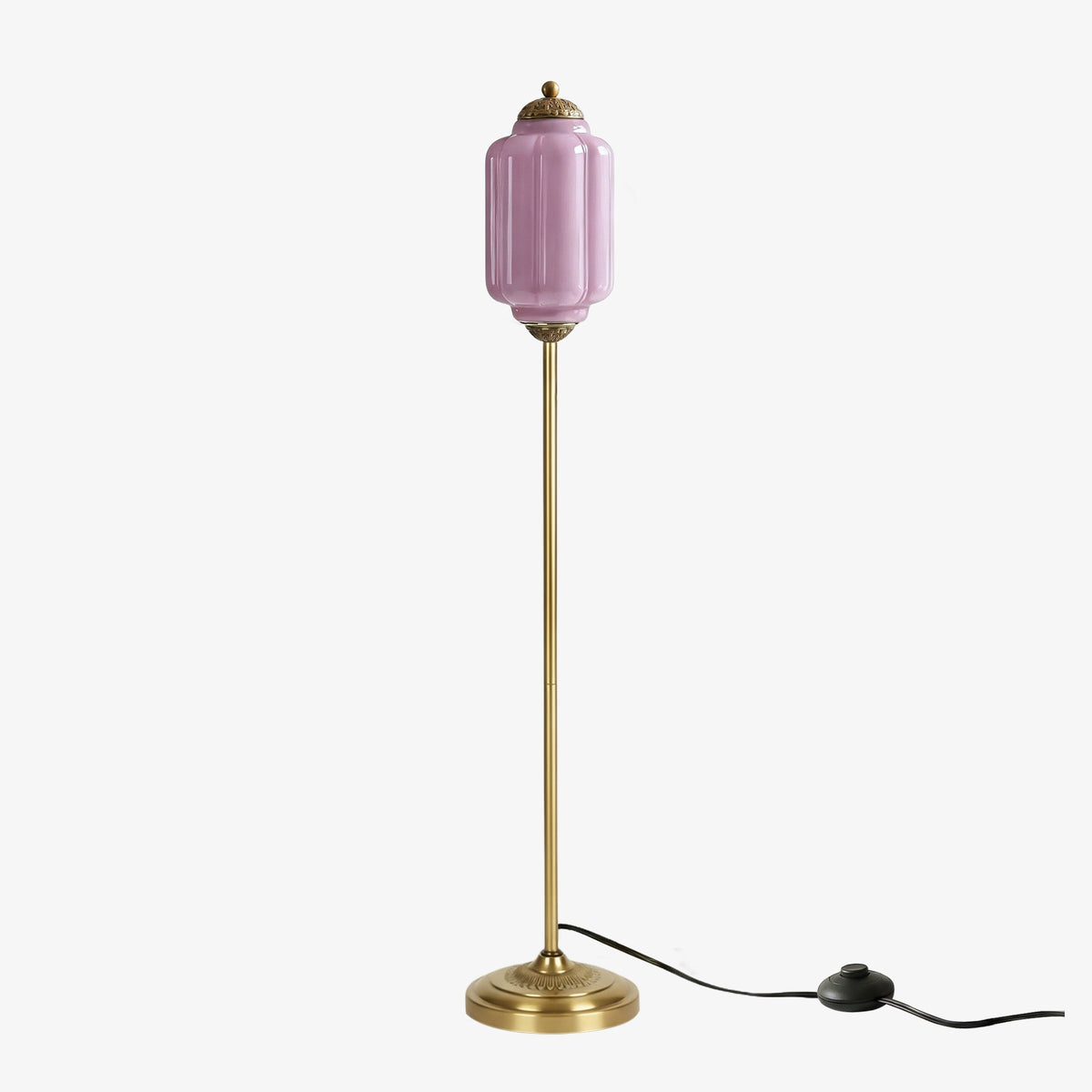 Glas-Stehlampe in Kürbisform — retro-inspirierter organischer Stil